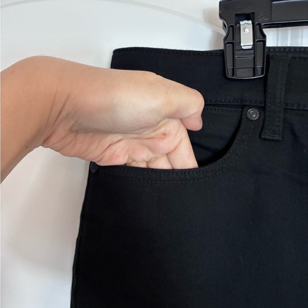 Talbots Deep Black Jeans Soft Material working pockets easy button zipper 16 - Picture 5 of 13